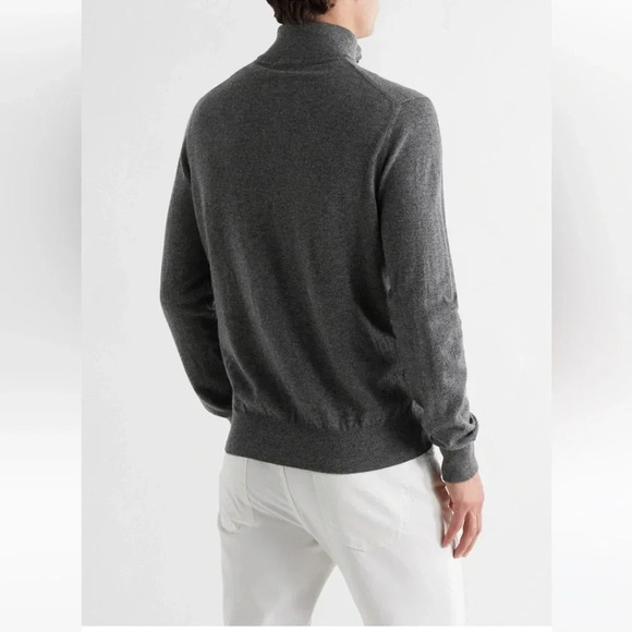 ERMENEGILDO ZEGNA  Cashmere Half-Zip Mock-Neck Sweater quiet luxury prep… - Picture 5 of 11